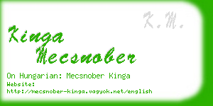 kinga mecsnober business card